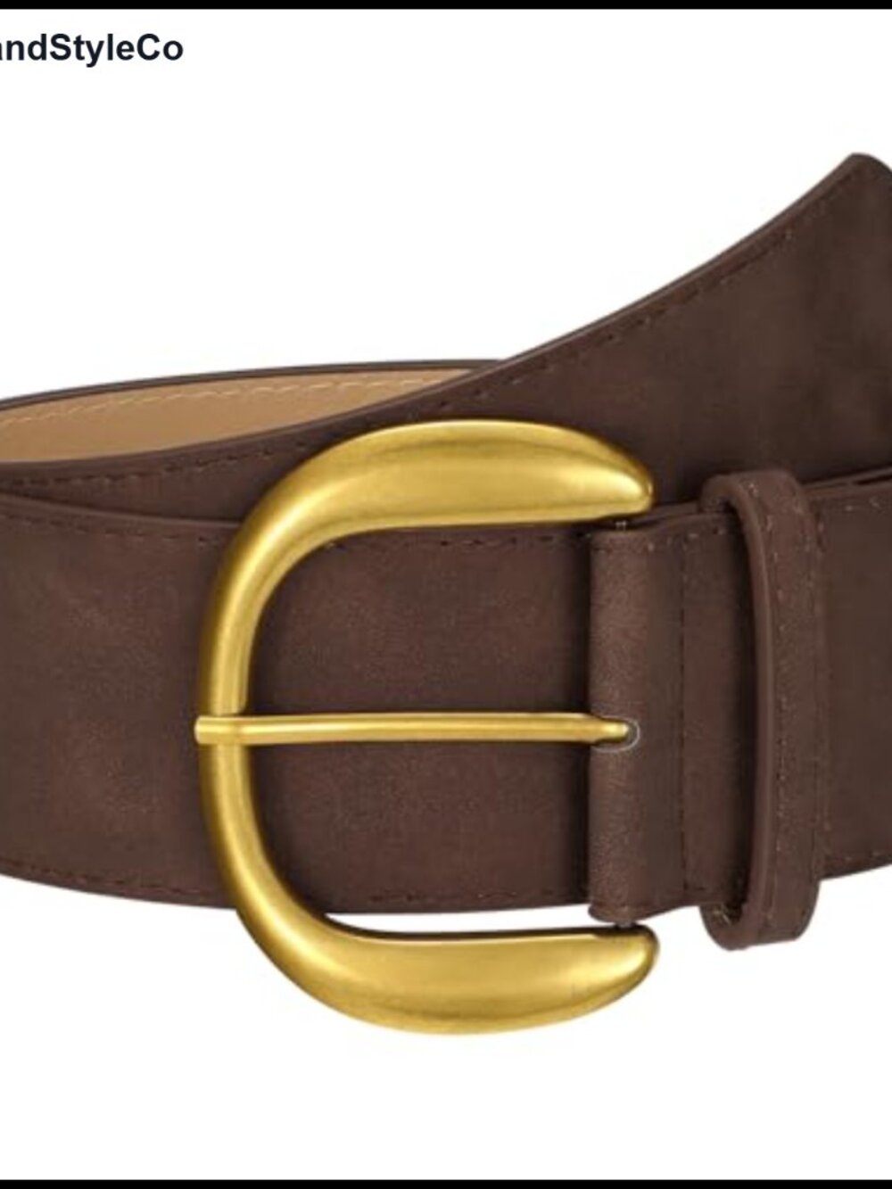 Wide Faux Leather Belt for Women Chunky Vintage Gold Buckle Waist Belt
